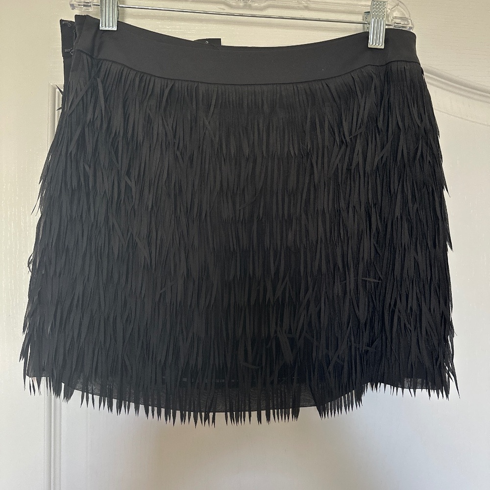 Express fringe mini skirt